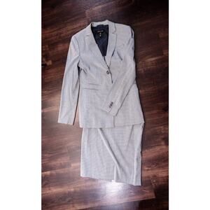 Escada Women Skirt Suit Black White Houndstooth Size 36